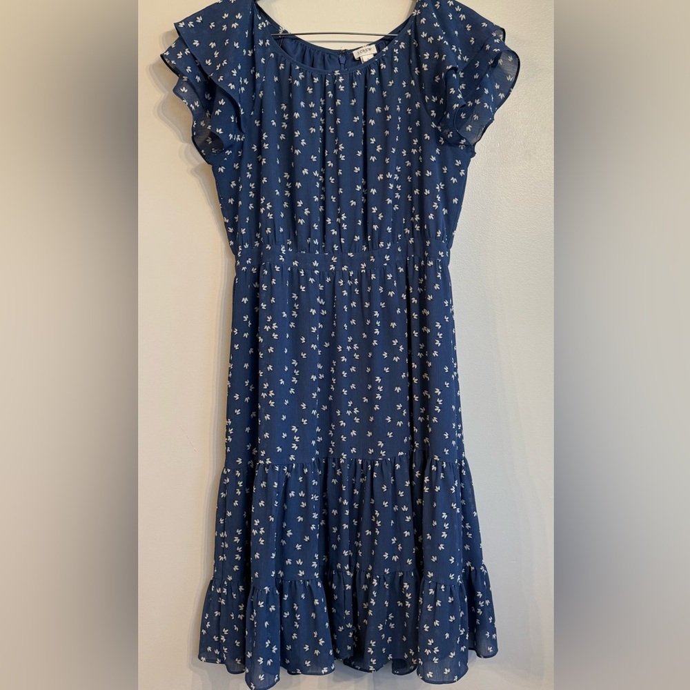 J. Crew Blue Floral Midi Dress